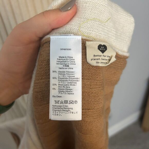 Madewell Womens (Re)sourced Ribbed Midi Sweater Dress Size Medium Antique Cream - Picture 12 of 16